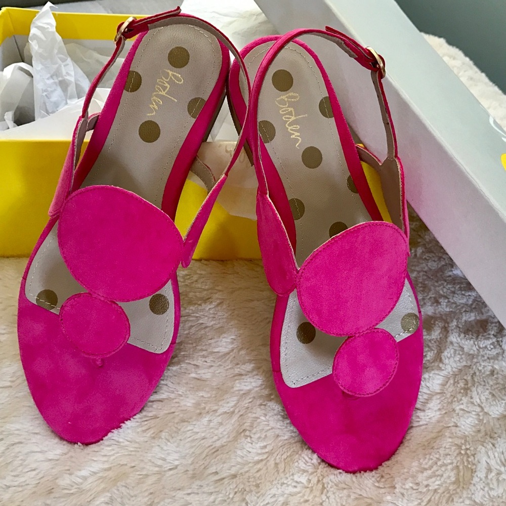 Boden Pink Suede Aubry Sandal